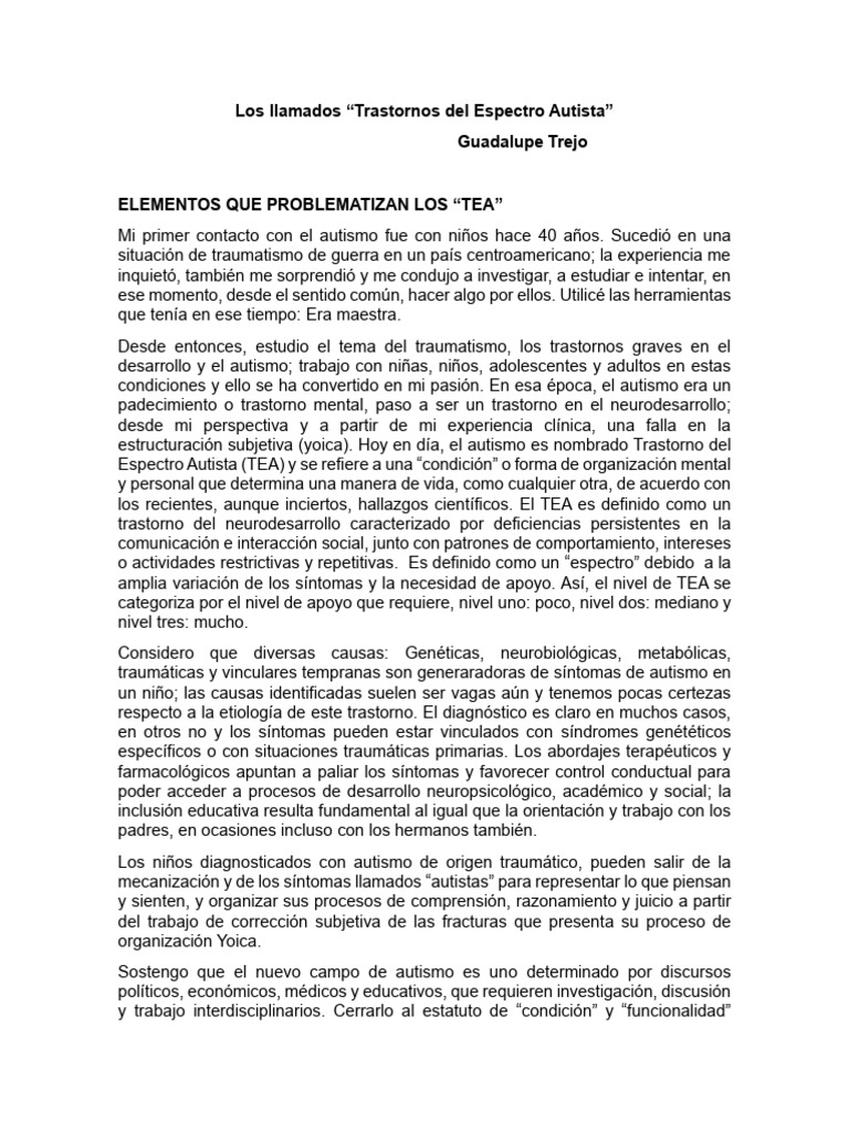 Los Llamados Trastornos Del Espectro Autista | PDF | Autismo | Manual ...