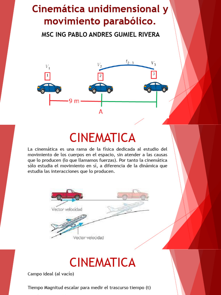 Cinematica Mru, Mruv, CL, Parabolico | PDF | Aceleración | Velocidad