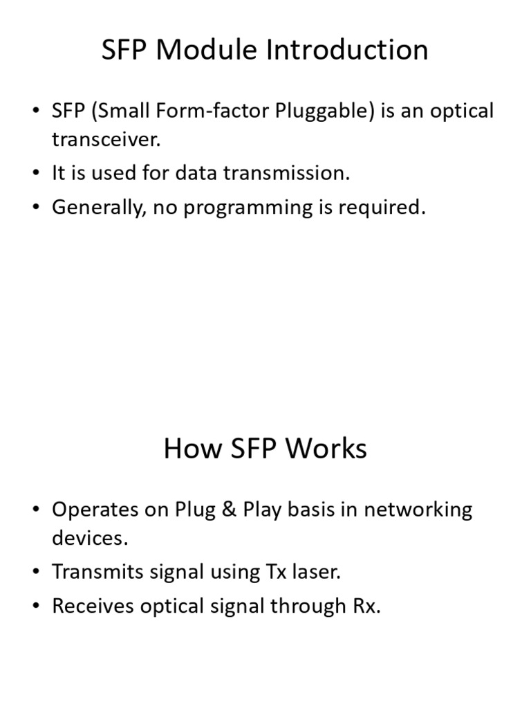 SFP Module Introduction | PDF