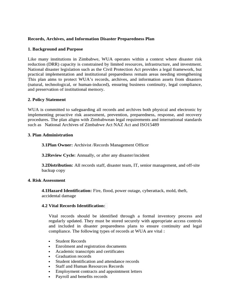 Disaster Preparedness Plan | PDF | Emergency Management | Emergency