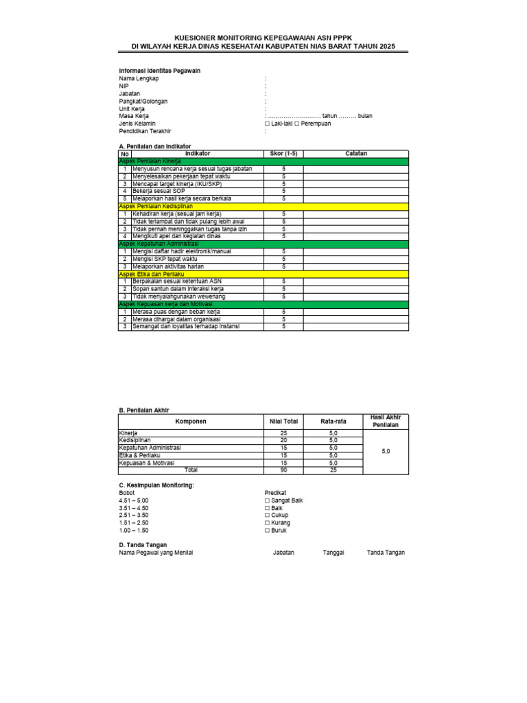 Contoh Perhitungan Pada Monitoring | PDF