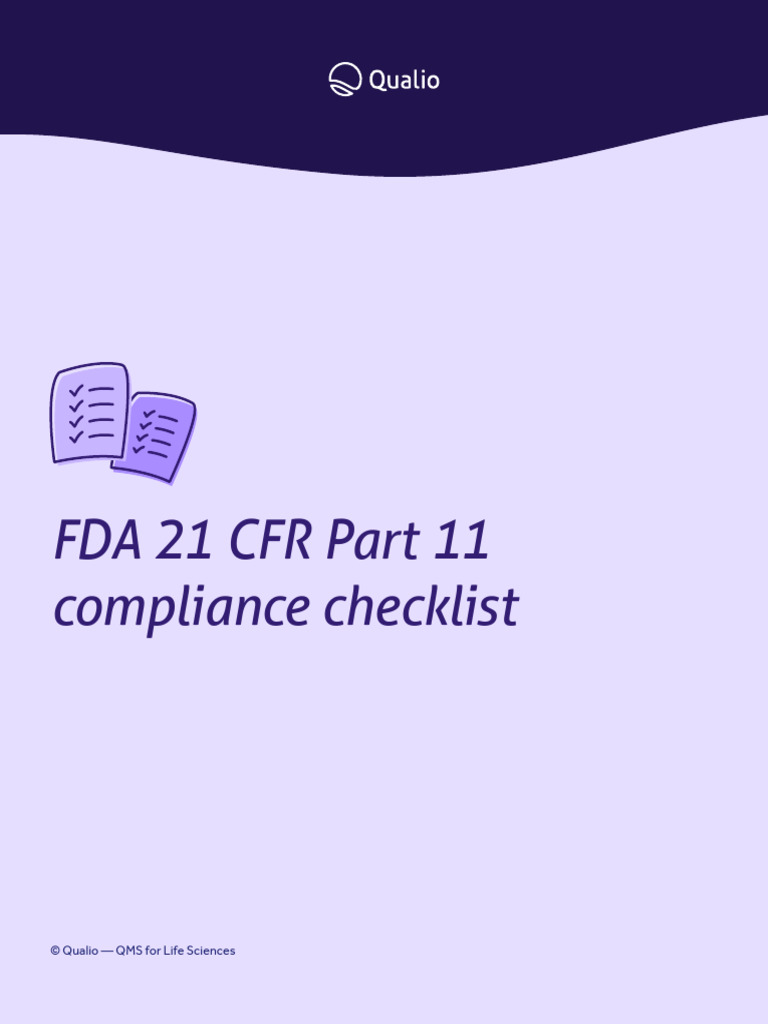 21 CFR Part 11 Compliance Checklist - Qualio | PDF
