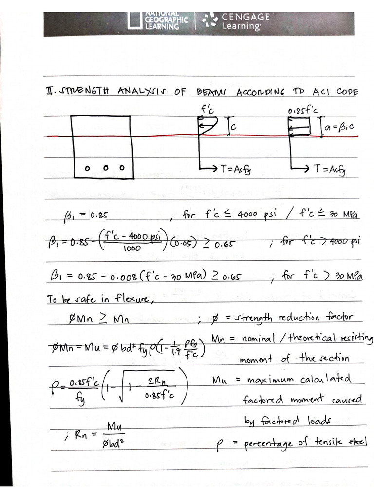 Chapter 3 Strength Analysis of Beams Accdg To ACI | PDF