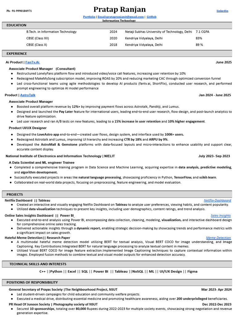 Product Resume 2 | PDF | Information Science | Computing