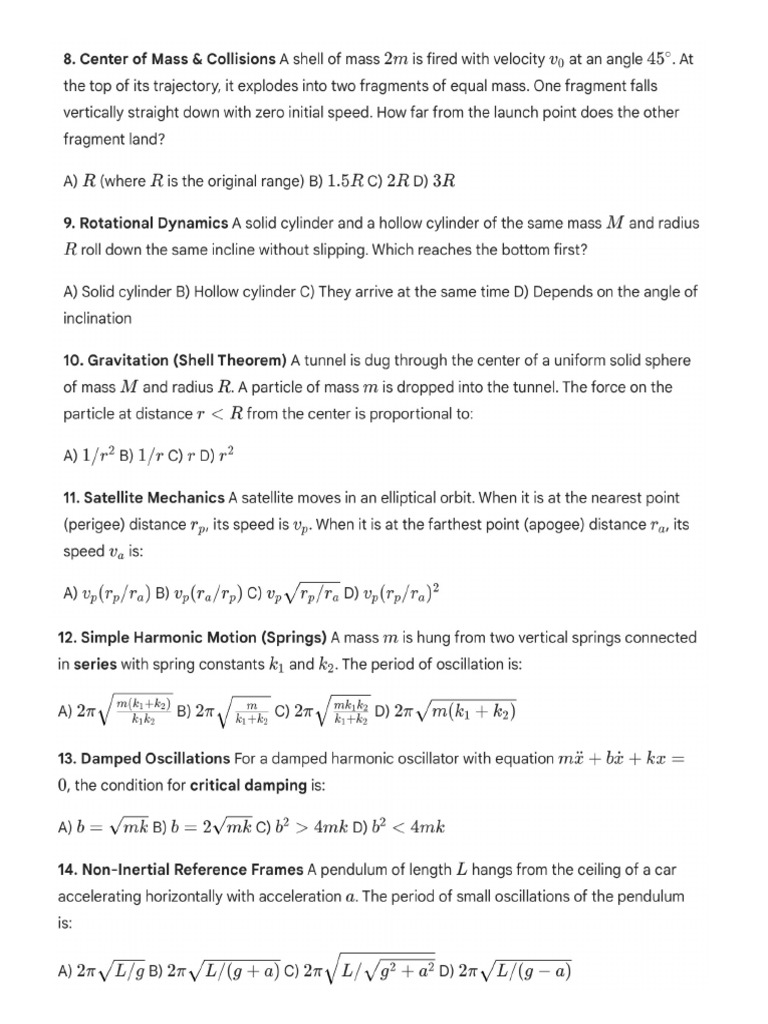 Physics Practice 110226 | PDF