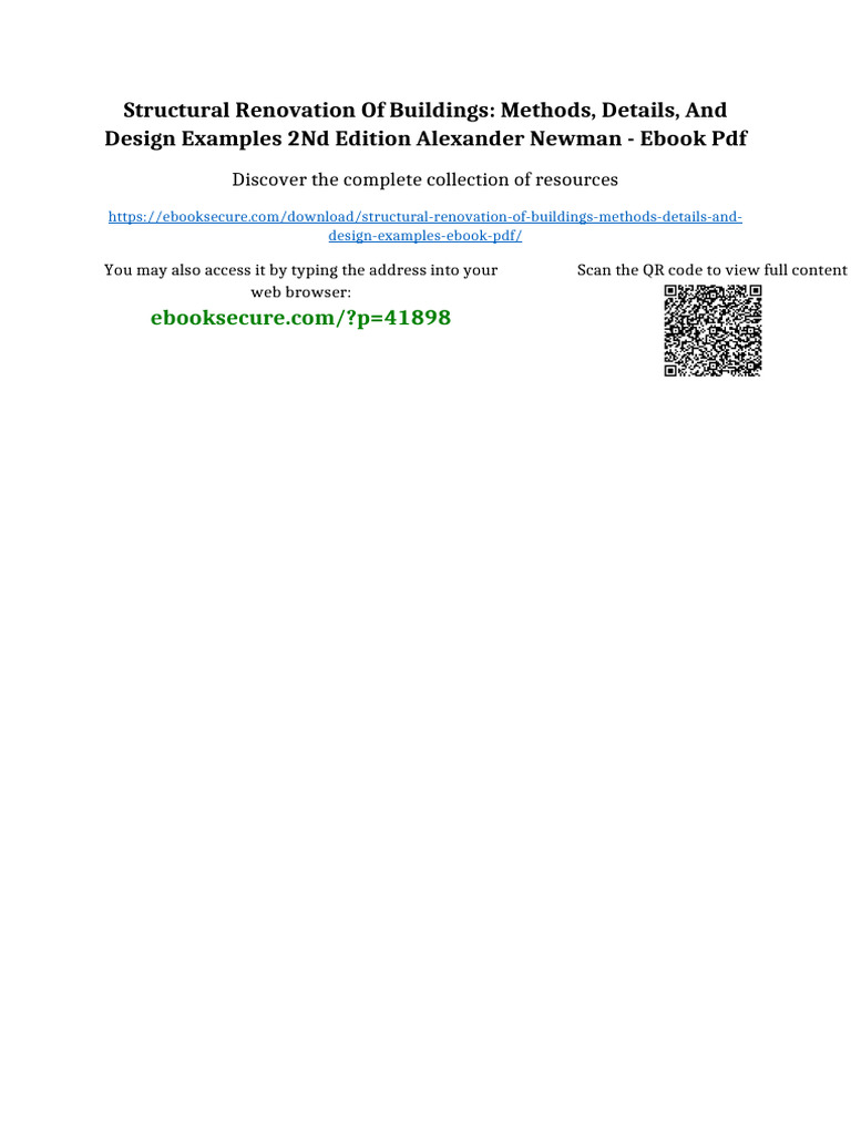 Structural Renovation of Buildings: Methods, Details, and Design ...