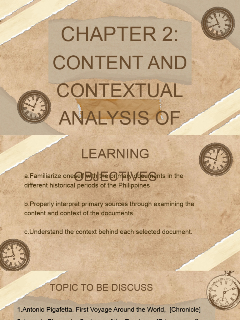 Chapter 2 Content and Contextual Analysis of Selected Primary Sources ...
