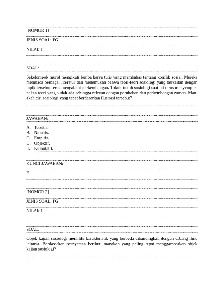 MINAT-35-Soal-Template-TKA - 2025 | PDF