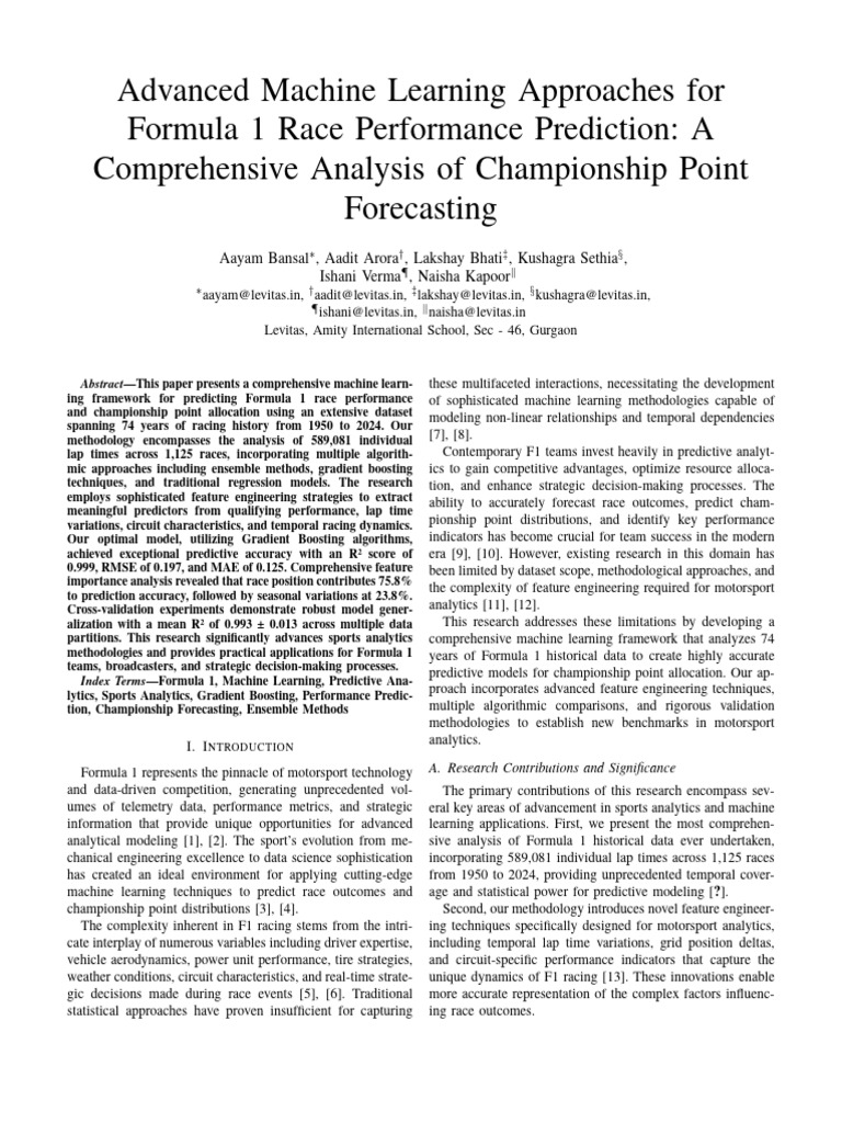 F1 Paper | PDF