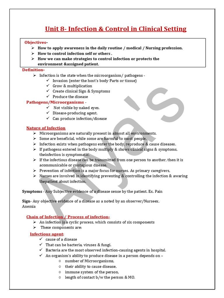 Infection Control in Clinical Setting December 2024 | PDF | Infection ...
