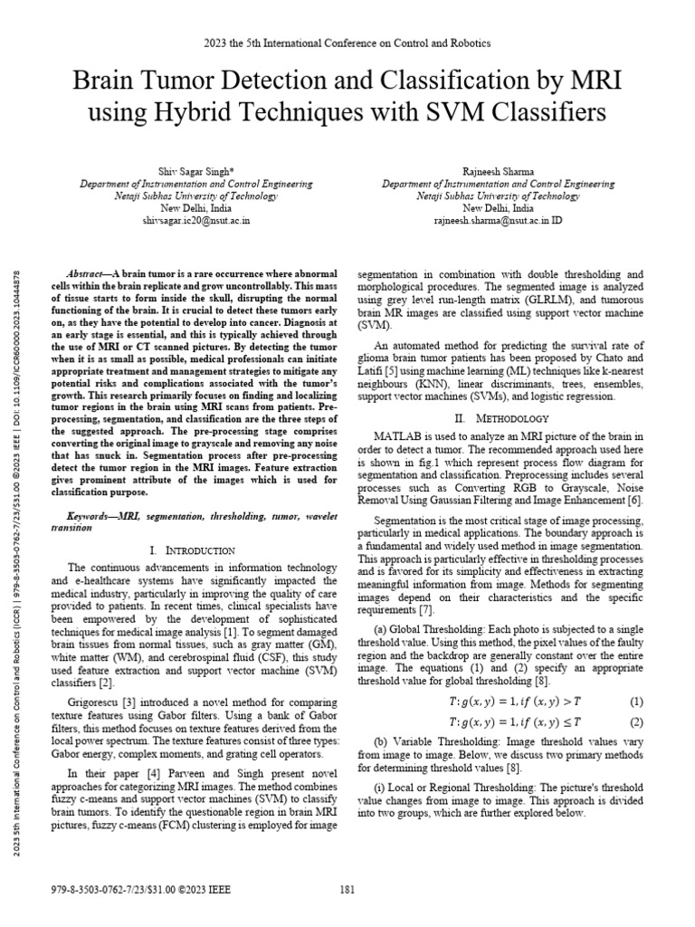 Brain Tumor Detection and Classification by MRI Using Hybrid Techniques ...