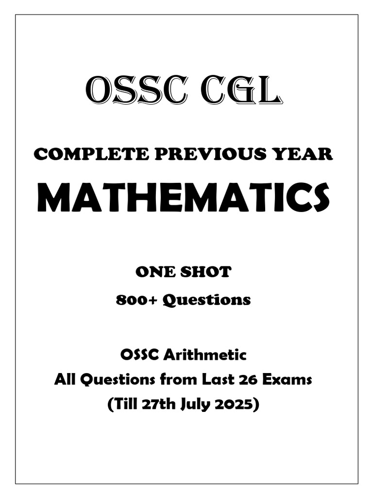 OSSC All Arithmetic Questions | PDF | Odds | Arithmetic