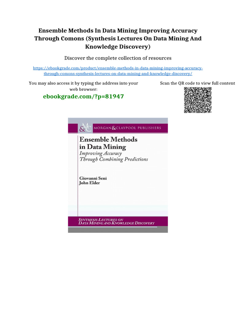 Ensemble Methods in Data Mining Improving Accuracy Through Comons ...