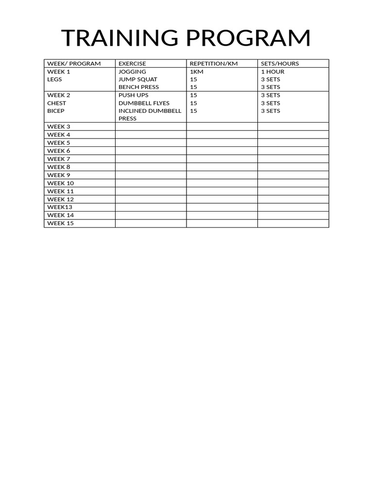 Sample Training Program | PDF