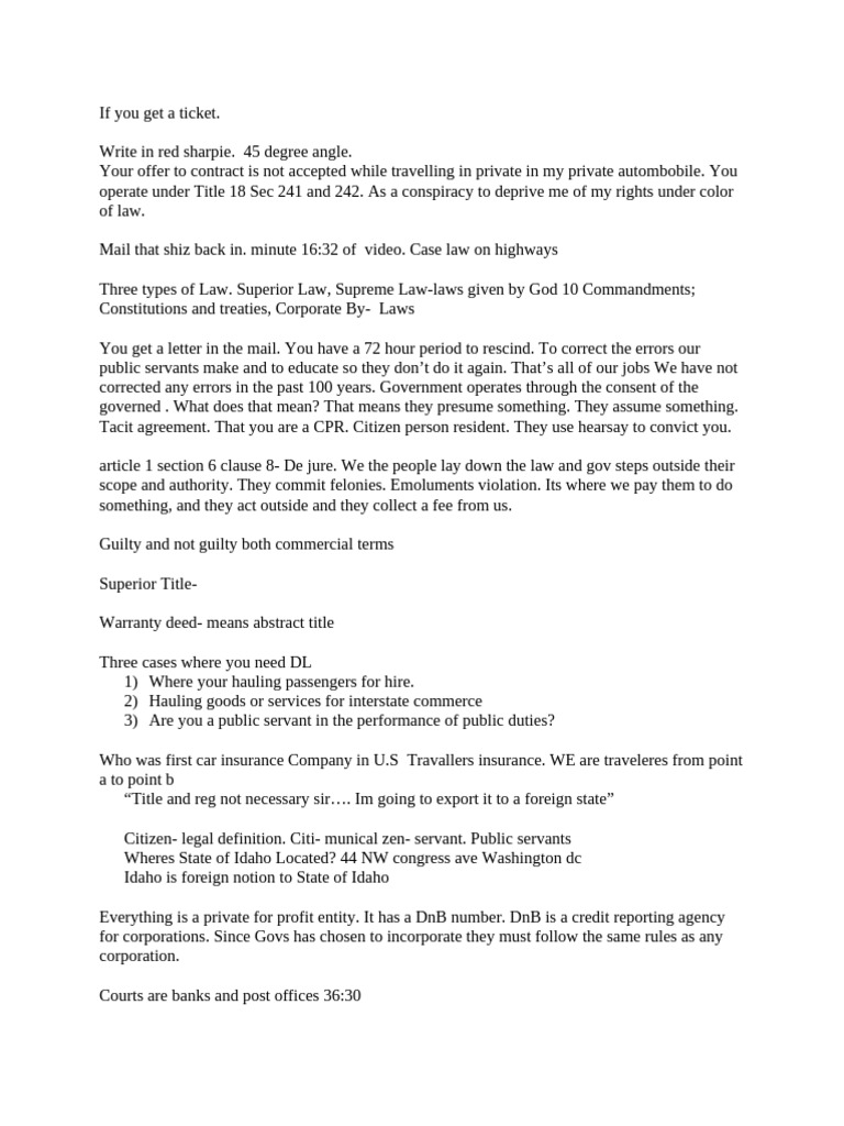 David Straight Notes For Videos 1 | PDF | Deed | Common Law