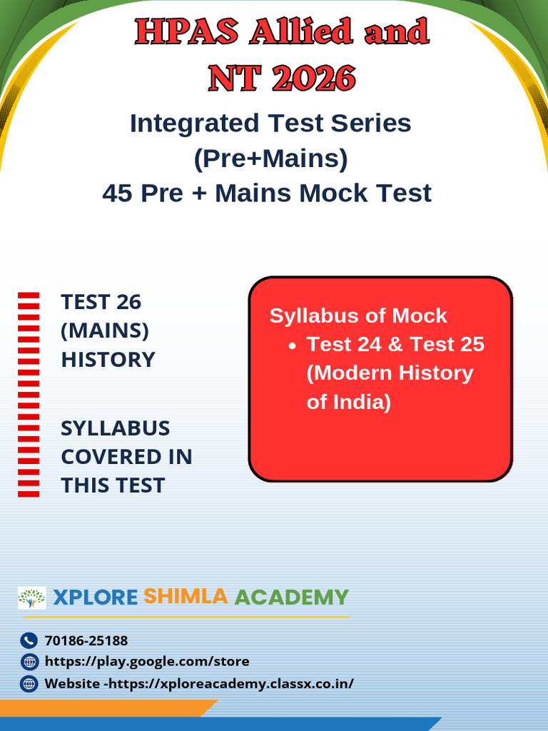 Mock Test 26 - Polity - QCAB - HAS, Allied and NT 2026 | PDF