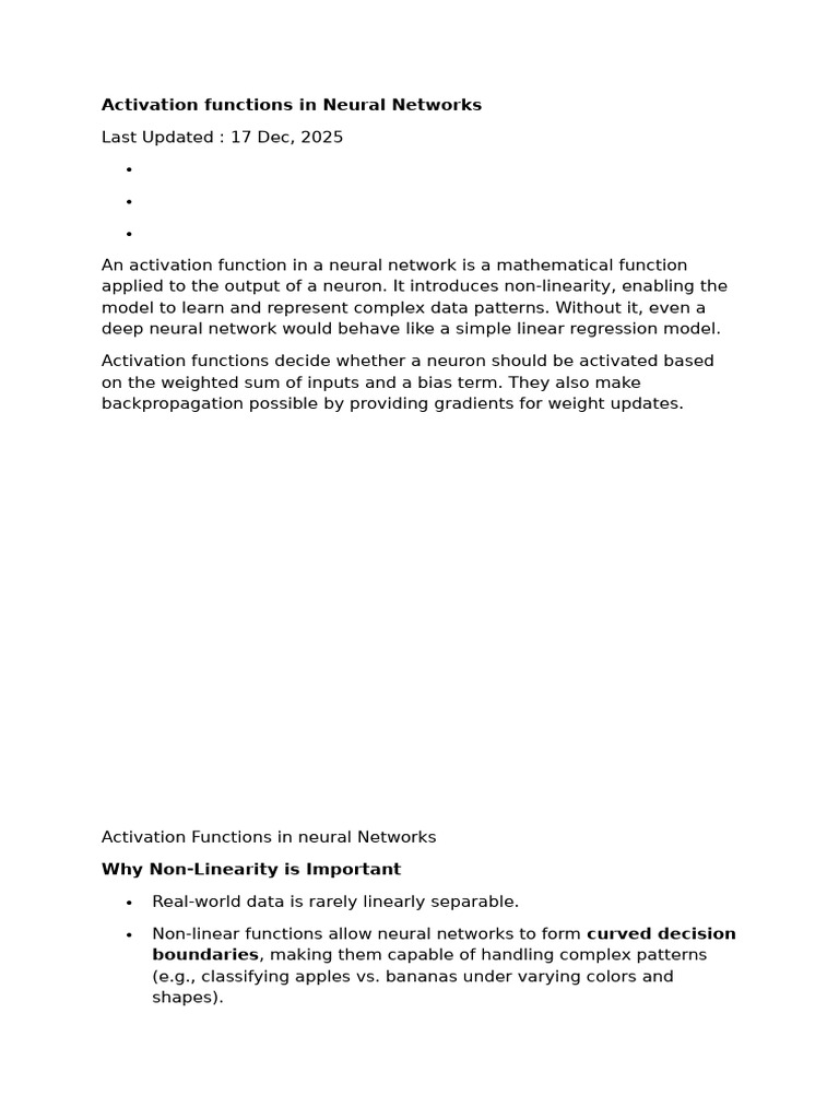 Activation Functions in Neural Networks | PDF | Function (Mathematics ...
