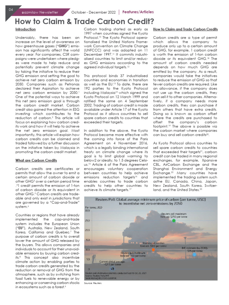 How To Claim Trade Carbon Credit | PDF | Kyoto Protocol | Greenhouse Gas