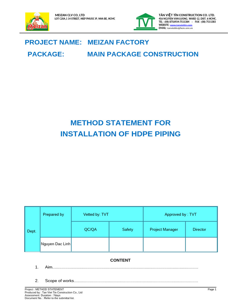 Installation For HDPE Pipe - 2 | PDF | Pipe (Fluid Conveyance ...