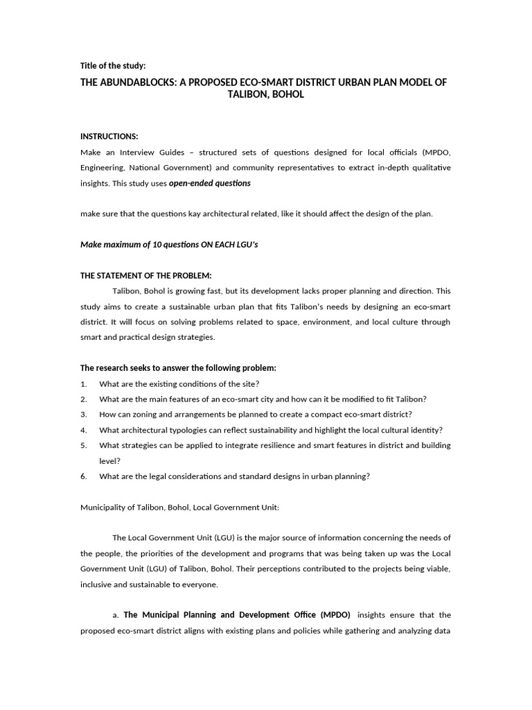 Interview Guides For The Lgu | PDF | Sustainability | Infrastructure