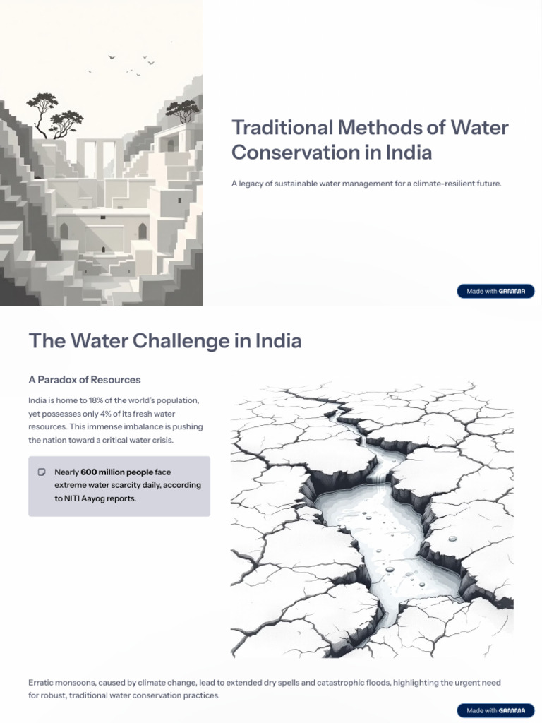 Traditional Methods of Water Conservation in India | PDF | Groundwater ...