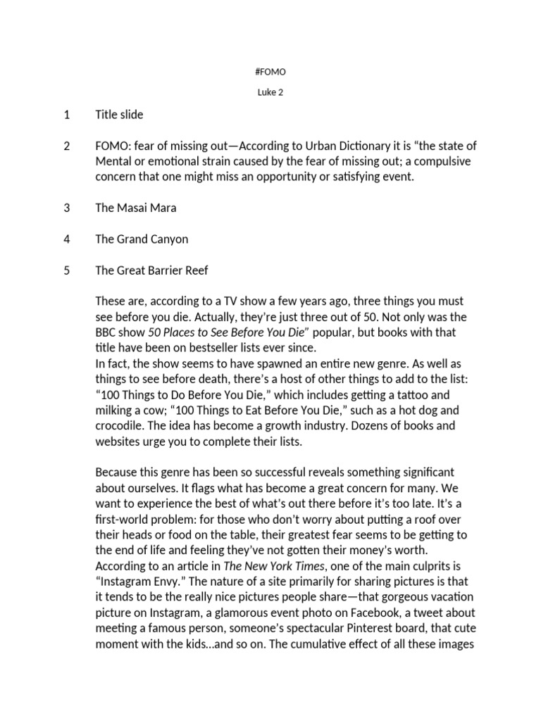 Luke 2 FOMO Script | PDF | Jesus | Book Of Leviticus