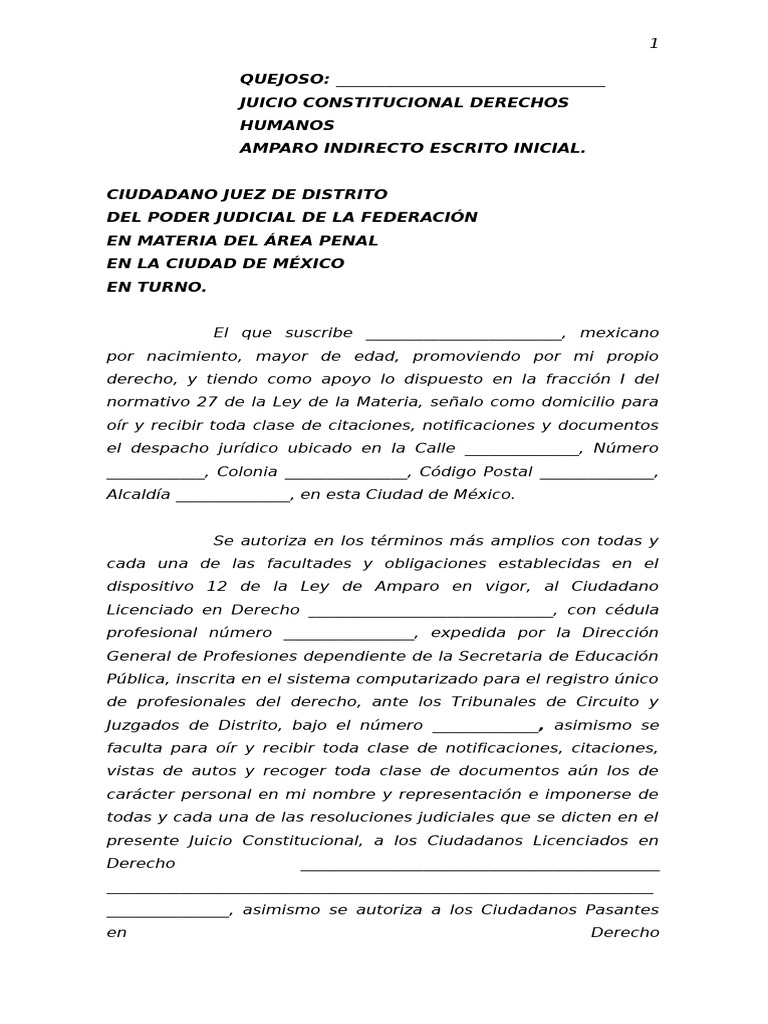 Amparo Indirecto Contra Orden de Apprehesión Por Riña | PDF | Violación ...