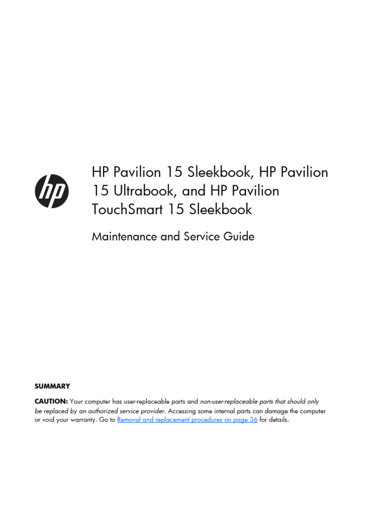 HP Laptop Maintenance Manual | PDF | Bios | Headphones