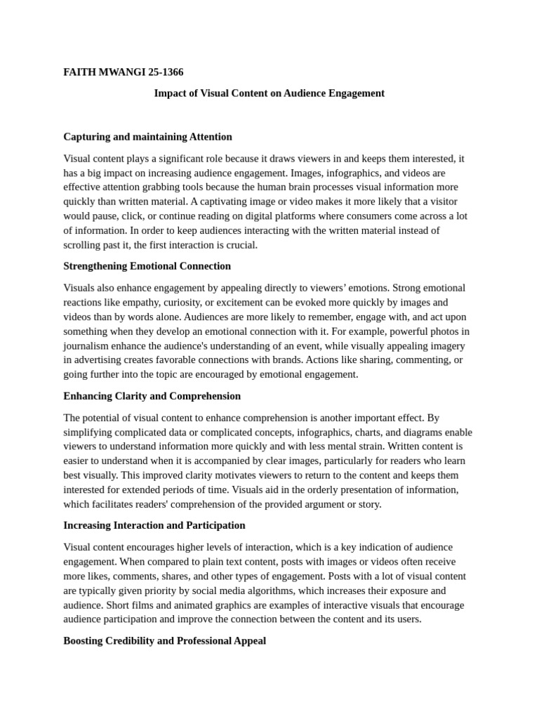 Impact of Visual Content On Audience Engagement | PDF | Infographics ...