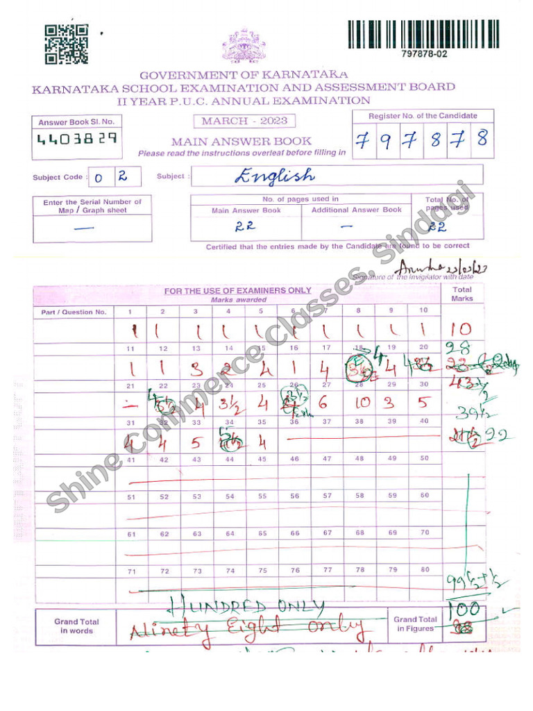 Answer Paper Script 02 - English - Model Script - 2023 - 01 | PDF