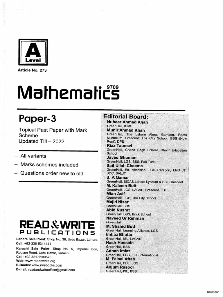 A Level Math P3 Topical | PDF