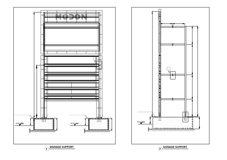 02 Signage Steel Drawing - Elevation | PDF