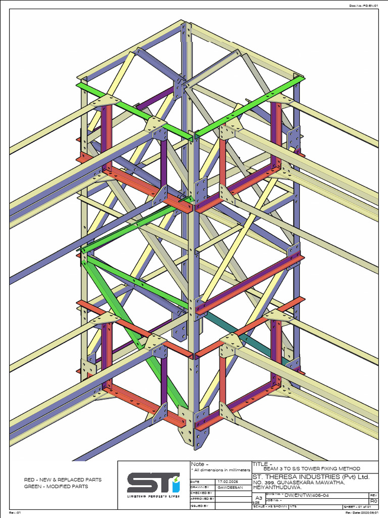 Beam 3 To S.S Tower Fixing Method 17.02.2026 | PDF