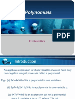 Polynomials: By: Saloni Garg