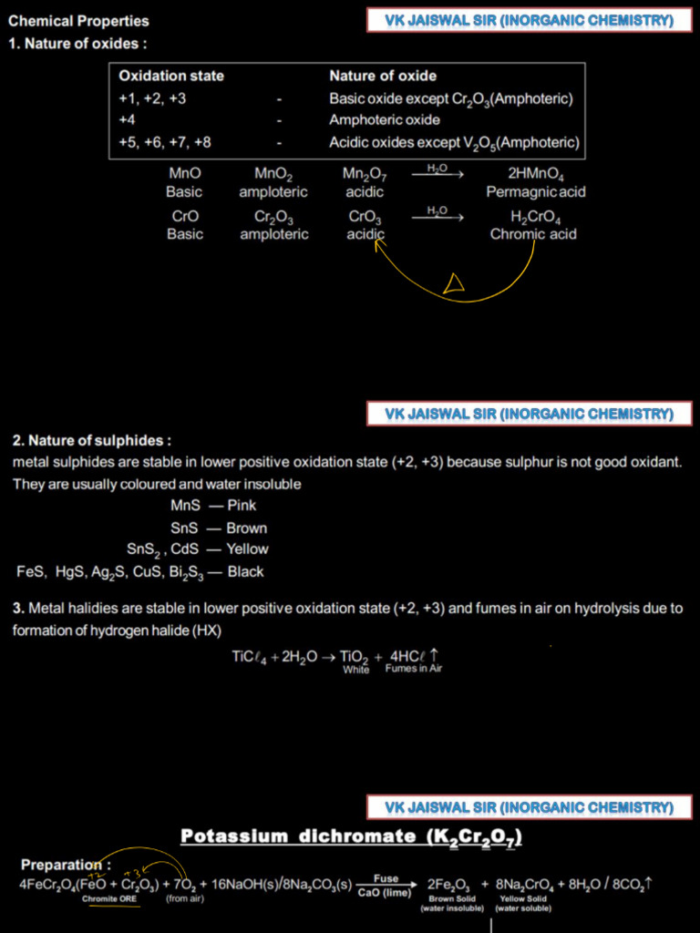 d & f - Block Elements _ L-03 (Class Notes) _ Preparation and ...