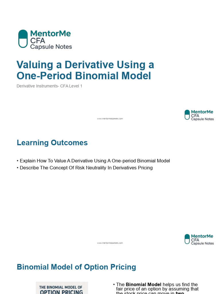 10-Valuing A Derivative Using A One-Period Binomial Model | PDF ...