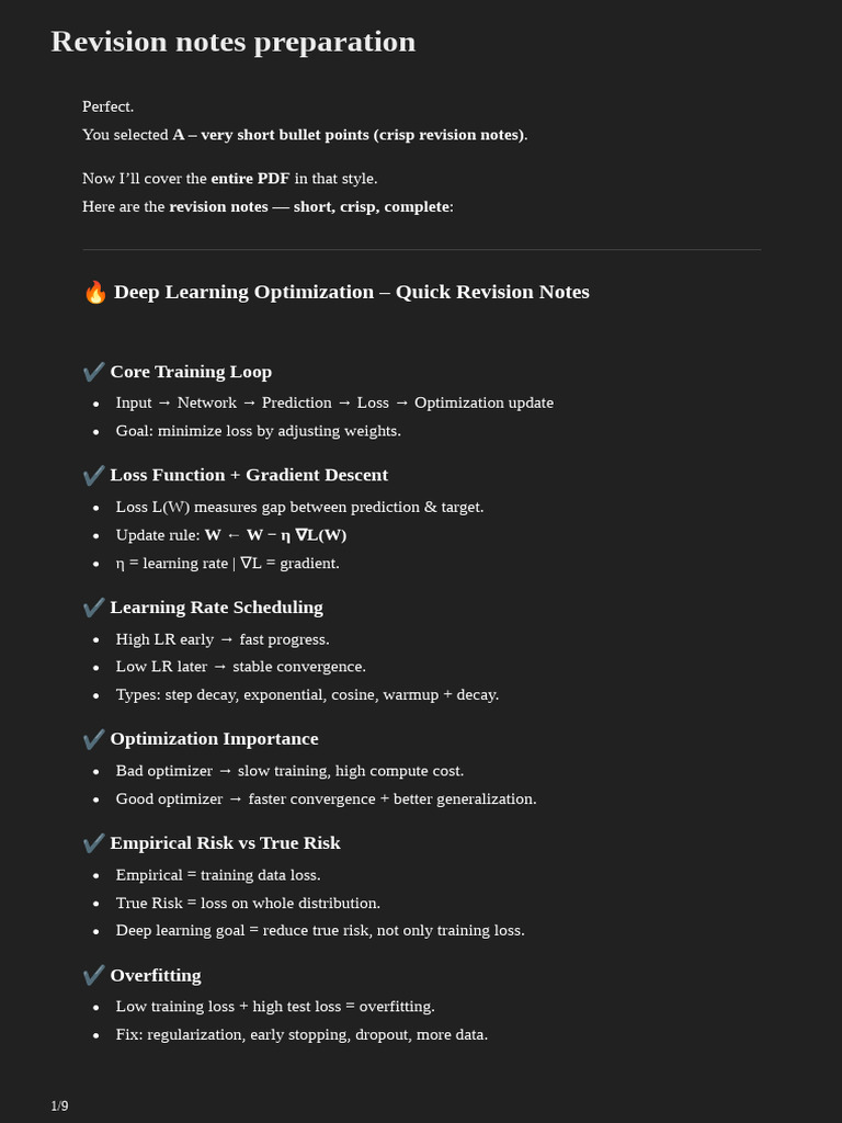 Revision Notes Preparation | PDF | Mathematical Optimization | Algorithms