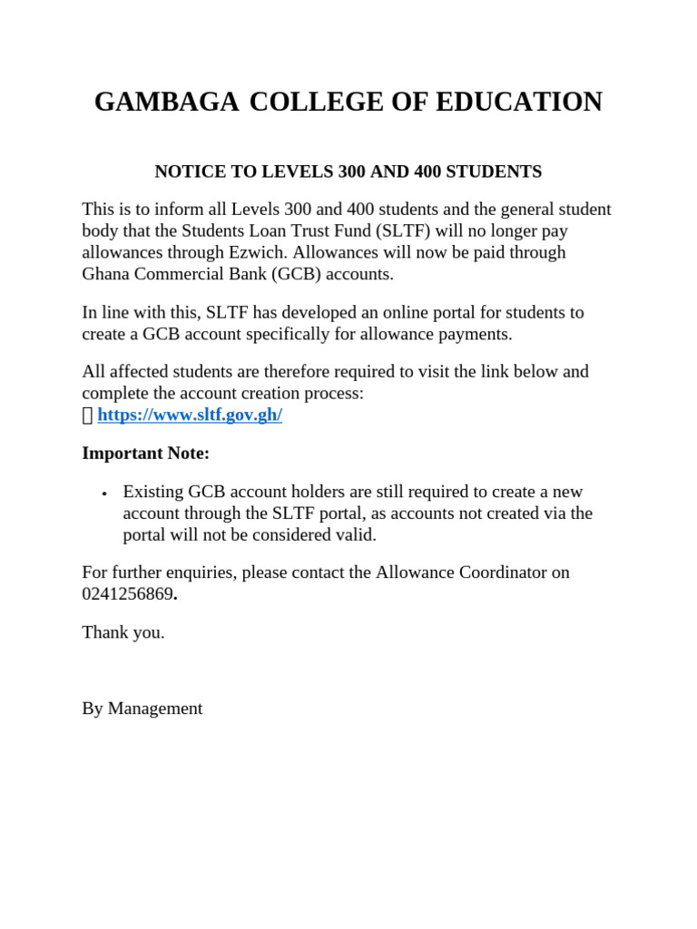 Notice To All Students | PDF