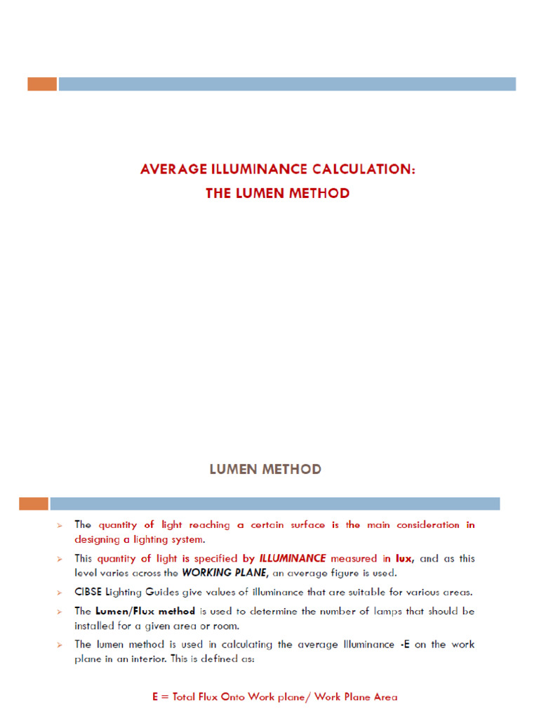 Average Illumination Calculation | PDF
