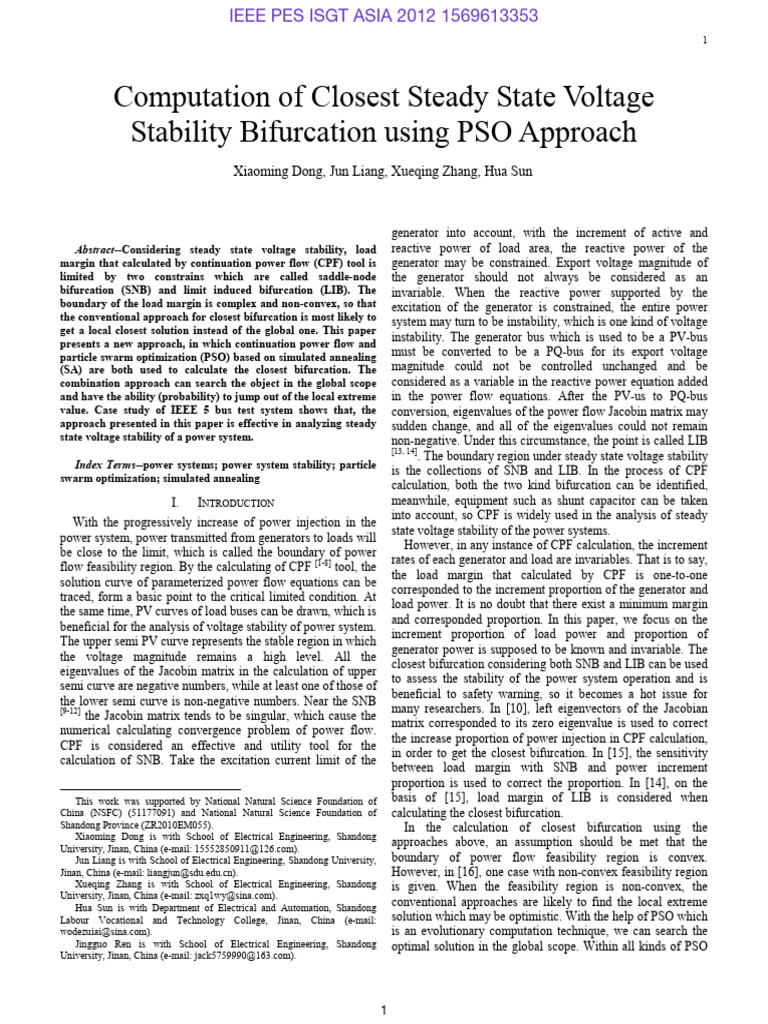 Computation of Closest Steady State Voltage Stability Bifurcation Using ...