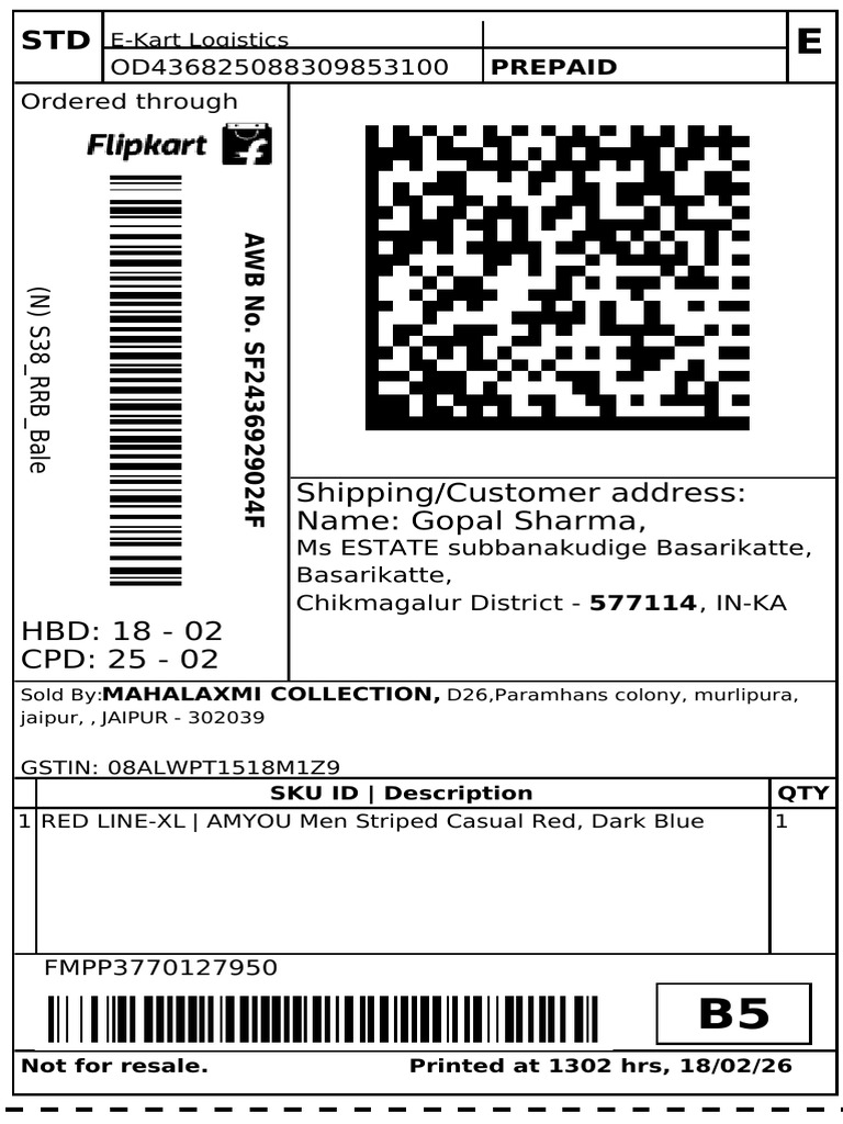 Flipkart Labels 18 Feb 2026 01 02 - Merge | PDF | Invoice | Trade