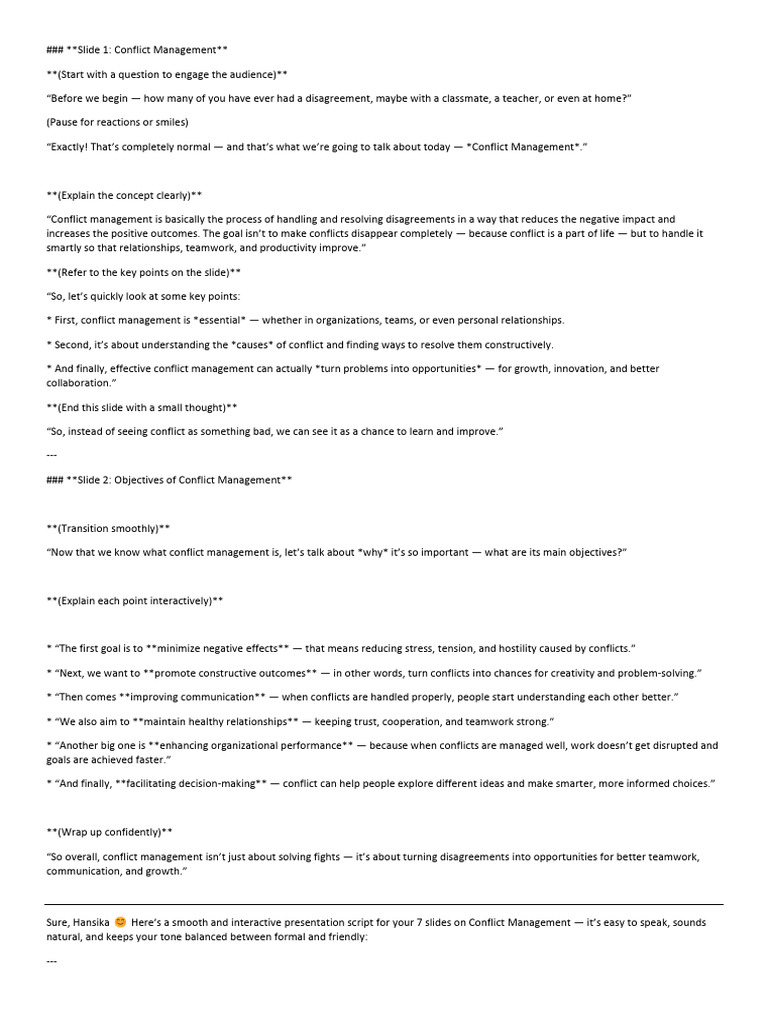 Script | PDF | Negotiation | Communication