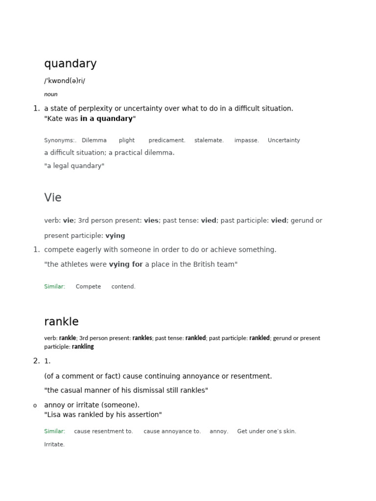 In A Quandary | PDF | Verb | Syntax