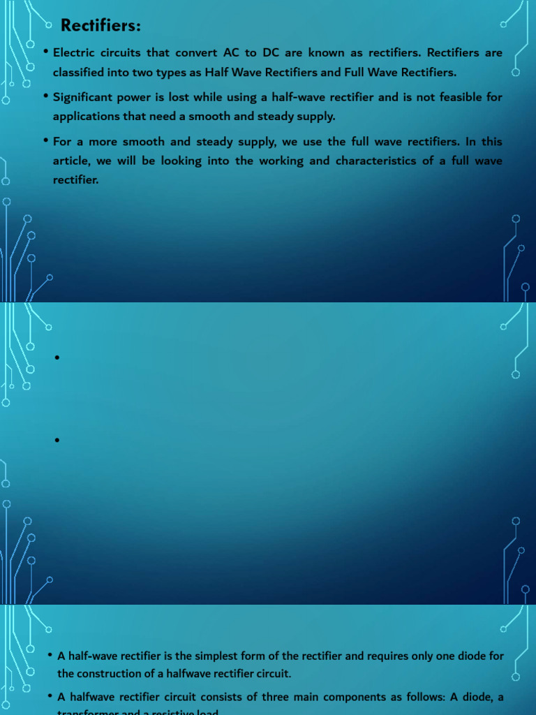 Half Wave-Full Wave-Bridge Rectifier | PDF | Rectifier | Diode