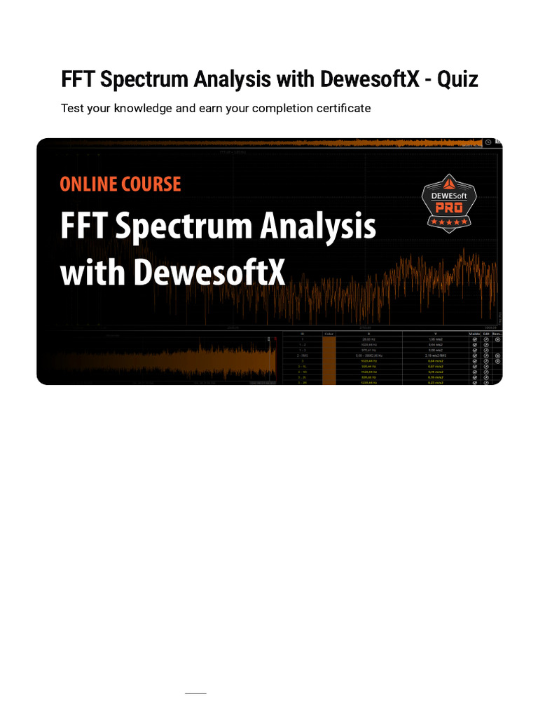 Academy FFT Spectrum Analysis With DewesoftX | PDF | Spectral Density ...