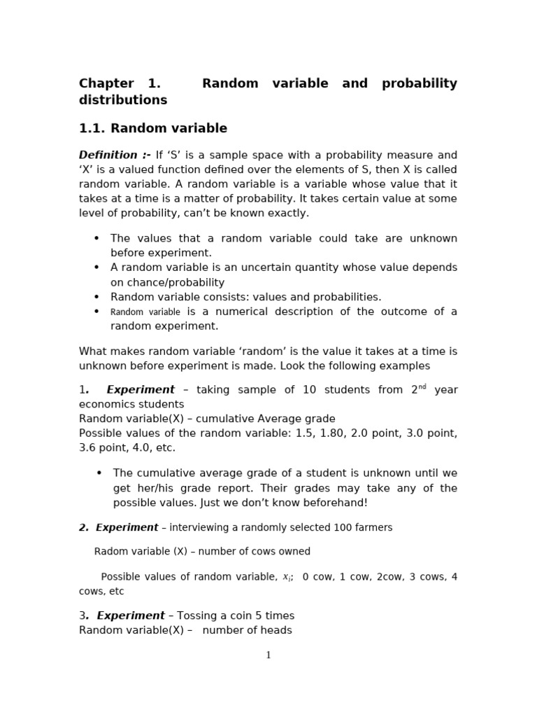 Chapter 2 probability distribution (Repaired) | PDF | Probability ...
