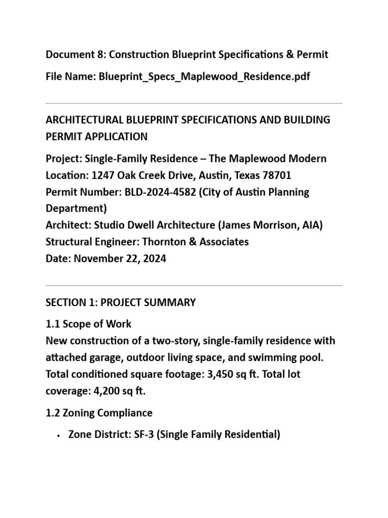 Construction Blueprint Specifications | PDF | Duct (Flow) | Water Heating