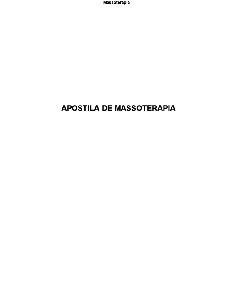 Apostila de Massoterapia | PDF | Músculo | Anatomia dos primatas