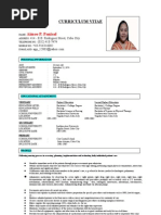 CV Format Aimee