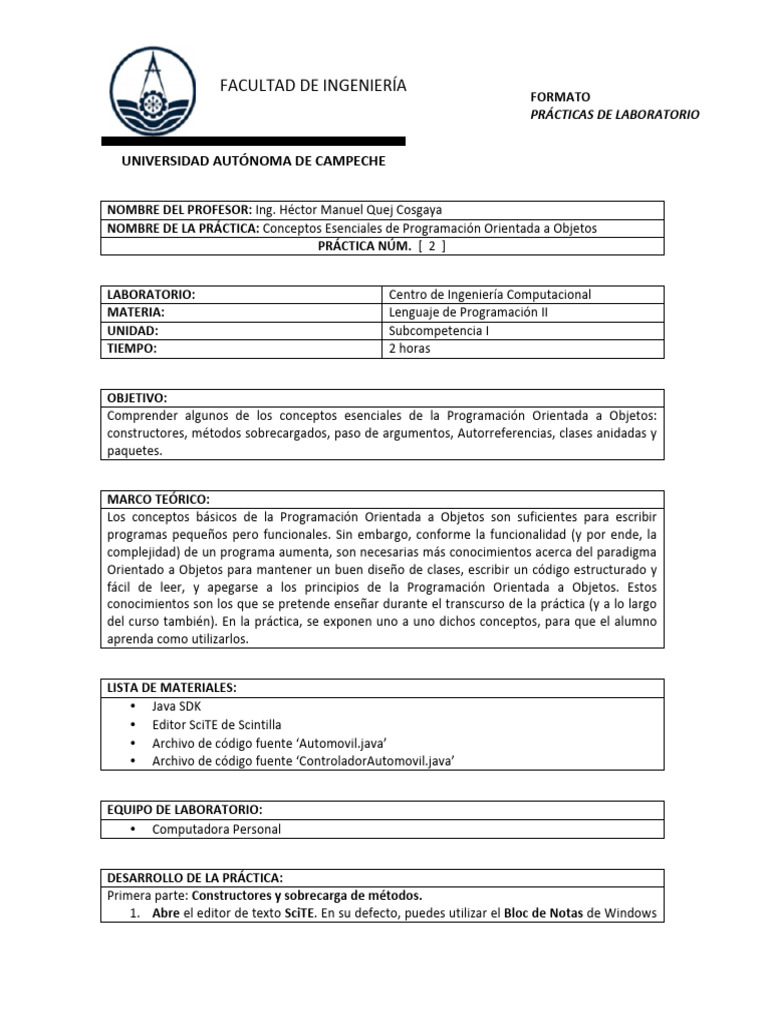 lp2_2_conceptos | PDF | Constructor (Programación Orientada a Objetos ...